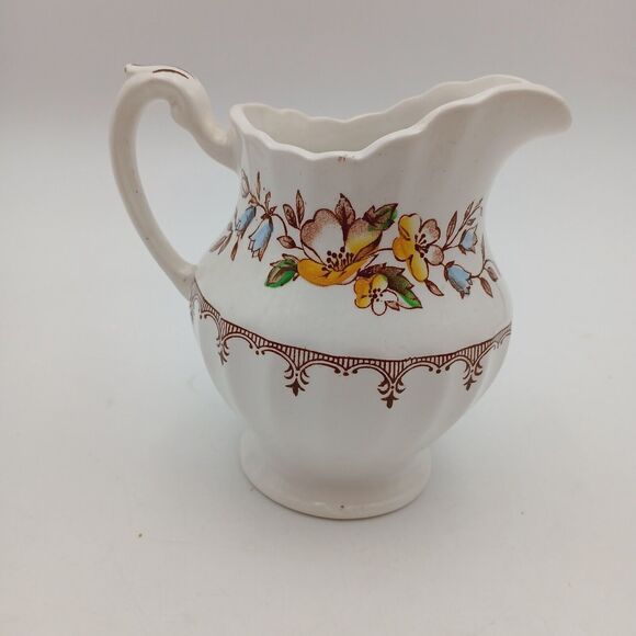 J & G Meakin Braemar Creamer & Sugar Bowl England scalloped floral Classic White - Picture 10 of 14